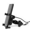 Phone Holder Universal Motorcycle Motorbike Mobile Phone Holder Mount X Grip Clamp USB Charge adjustable 360 degrees rotatable