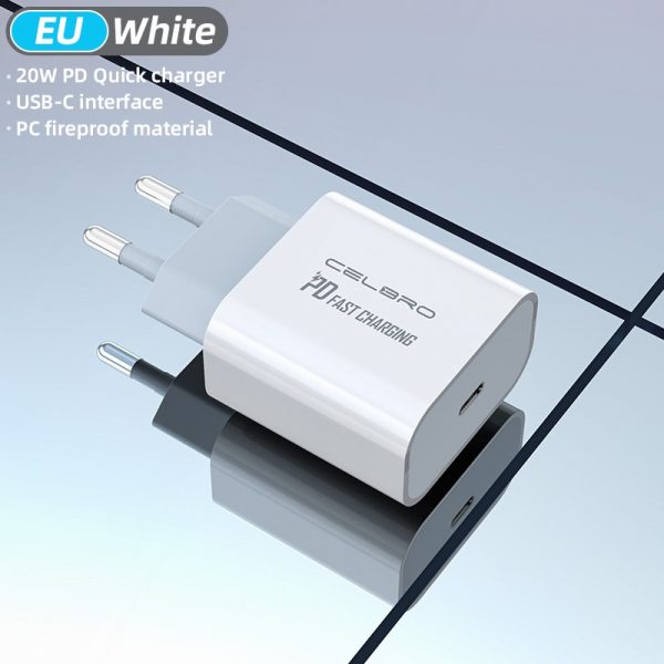 For Iphone 12 Charger PD 20W Usb C Adapter Type C Cargador for IPhone 12 Pro Max i Phone Charger Fast Usb Chargers EU US UK Plug