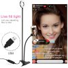 2020 Selfie Ring Light With Flexible Mobile Phone Holder Lazy Bracket Desk Lamp LED For Youtube Live Stream Office Kitchen Stand