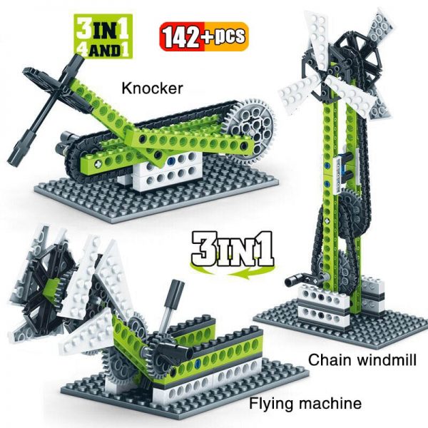 Mechanical Gear Technic Building Blocks Engineering Children's Science Educational STEM Toys 3IN1 Building Blocks Kid Brick Toys