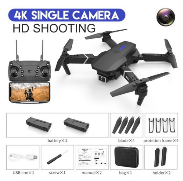 LSRC 2021 New Quadcopter Drone E525 HD 4K 1080P Camera and WiFi FPV HeightKeeping RC Foldable Quadcopter Dron Toy Gift