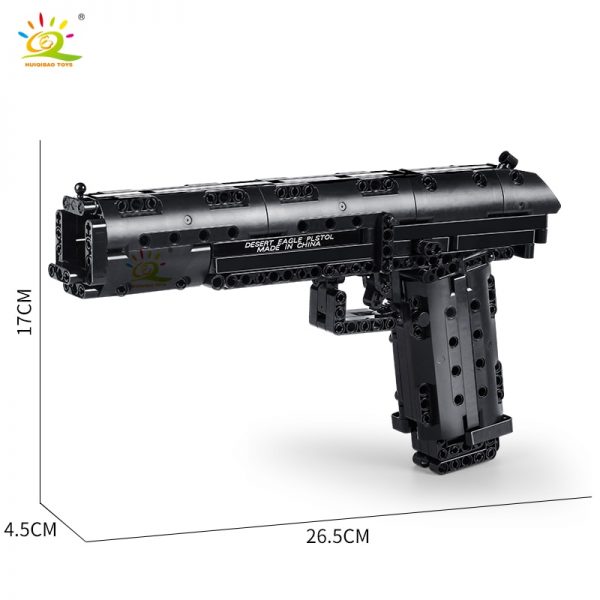 HUIQIBAO 563PCS Desert Eagle Toy Model Building Blocks Set Technic Assembly Bricks City DIY Weapon Game Gun Children Toys Gift