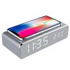 New Wireless Charger LED Alarm Clock Phone Wireless Charger Qi Charging Pad Digital Thermometer For IPhone 11 Pro XSMax X Huawei