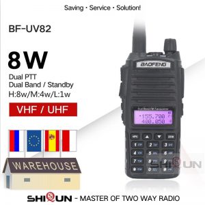 Upgrade BaoFeng UV-82 8W Optionl 5W Baofeng UV 82 Walkie Talkie 10 KM Baofeng 8W Ham Radio 10KM Dual PTT 82HP UV-9R GT-3TP UV-5R