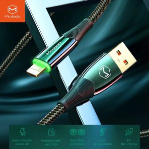 MCDODO 3A USB Cable Auto disconnect Mobile Phone Charger Fast Charging Data Cord For iPhone 12 11 Pro Max X XR XS 8 7 6 6s Plus