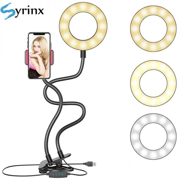 2020 Selfie Ring Light With Flexible Mobile Phone Holder Lazy Bracket Desk Lamp LED For Youtube Live Stream Office Kitchen Stand