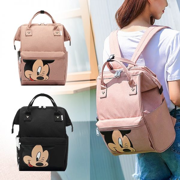 Disney Mickey Minnie Diaper Bag Fashion Mummy Maternity Nappy Bag Large Capacity Baby Bags for Mom Multifunctional Wet Bag Nappy