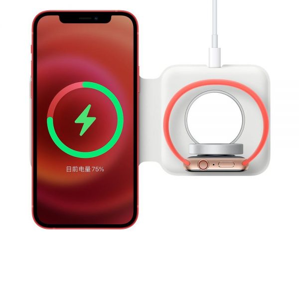 With LOGO For Apple 2in1 MagSafe Folding Dual Magnetic Wireless Charger 15w For iPhone 12/Pro/mini/Por Max Fast Charger