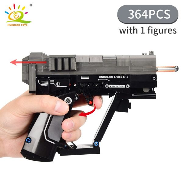 HUIQIBAO 364PCS Technic Wandering Earth Signal Gun Building Blocks Set DIY Shooting Game Bricks City Toys For Children Kids