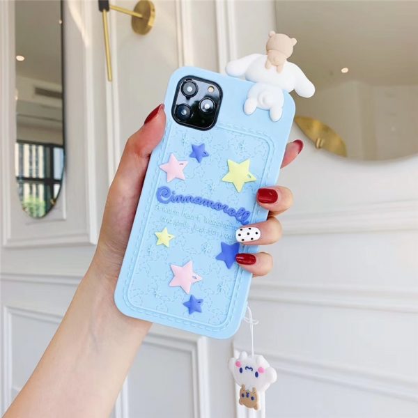 Japan Cartoon Cute cat My Melody Case for iphone 12 11 Pro X XR XS MAX 7 8 6 plus 3D doll Cinnamoroll Soft Silicon lanyard cover