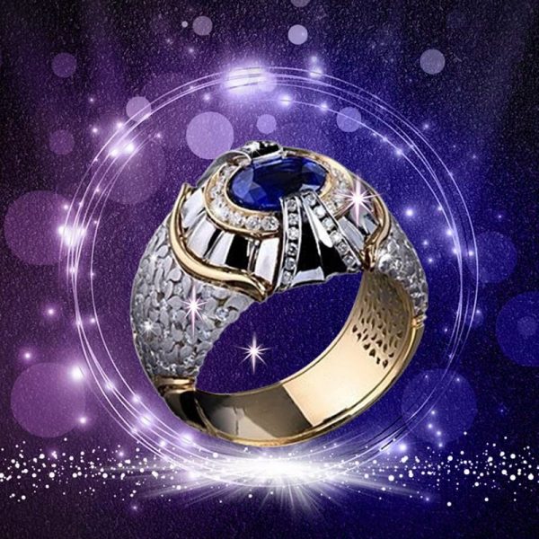 Party Men Rings Creative Watch Shaped Two Tone Design Rings For Men Wedding Ring With Size 6-10 Male Jewelry Wholesale