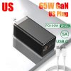 65W Quik Charge 3.0 USB Fast Charging PD GaN Charger For iPhone Xiaomi Huawei Samsung Mobile Phone Laptop Tablet Charge Adapter