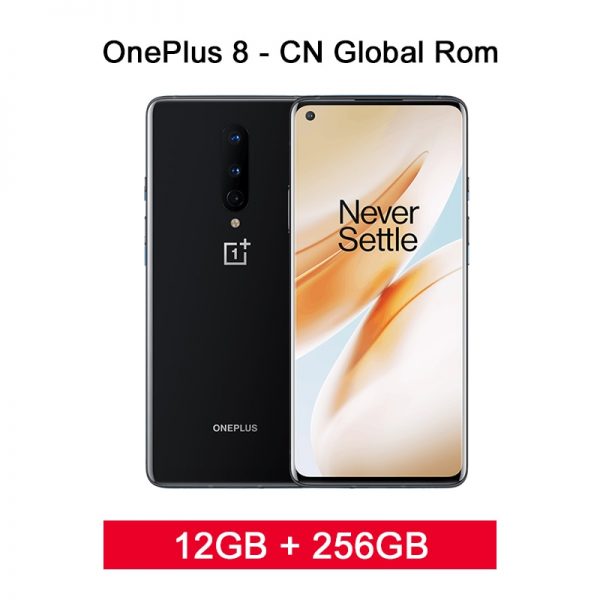 Global Rom OnePlus 8 5G Smartphone 12GB 256GB Snapdragon 865 Octa Core 6.55 90Hz Fluid Display 48MP Triple Cams 30T Fast Charge