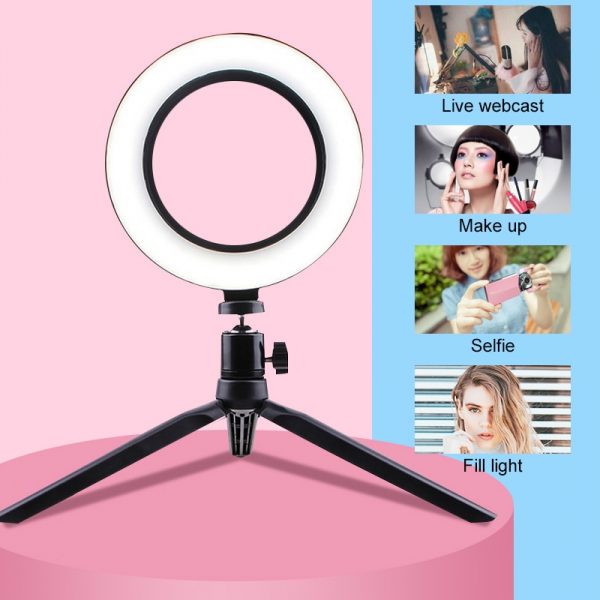 26CM LED Selfie Ring Light Multi-Function Dimmable Ring Light For Cell Phone Holder Camera Live Video Stream Makeup Youtube