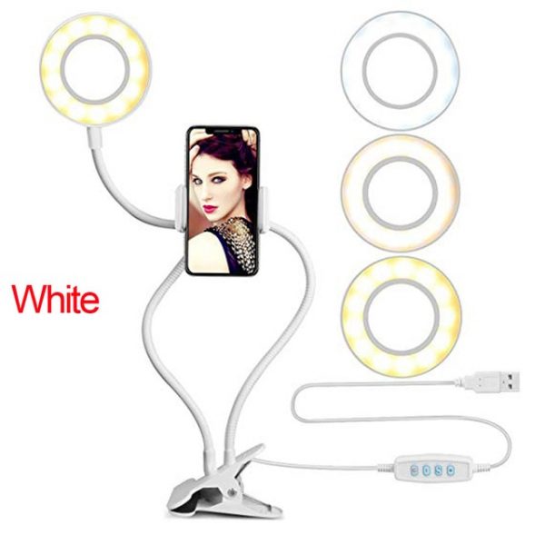 2020 Selfie Ring Light With Flexible Mobile Phone Holder Lazy Bracket Desk Lamp LED For Youtube Live Stream Office Kitchen Stand