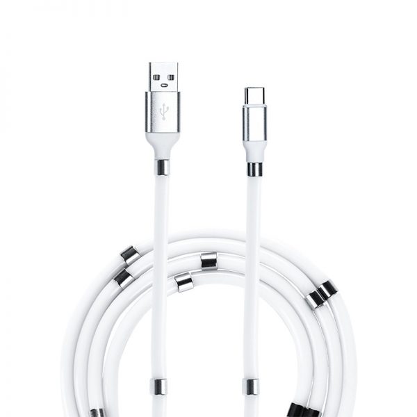 Magic Rope USB-C Magnetic Cable Type C USB Cable 4A Phone Fast Charging Data Sync Cord For Samsung A51 S10 S20 Charging Cable