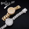 TOPGRILLZ New Luxury Watch Style Bracelet Iced Micro Pave Cubic Zirconia With Spring Clasp High Quality Hip Hop Jewelry For Gift