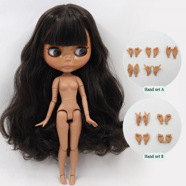 ICY DBS Blyth doll No.2 WHITE and Black skin joint body oily straight hair 1/6 BJD special price toy gift