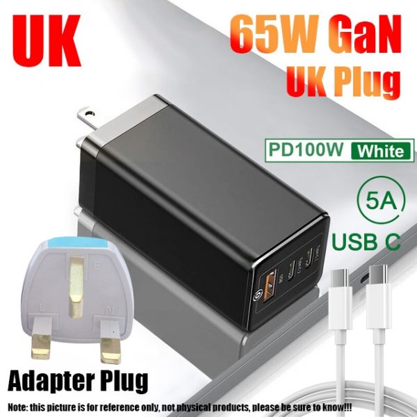 65W Quik Charge 3.0 USB Fast Charging PD GaN Charger For iPhone Xiaomi Huawei Samsung Mobile Phone Laptop Tablet Charge Adapter