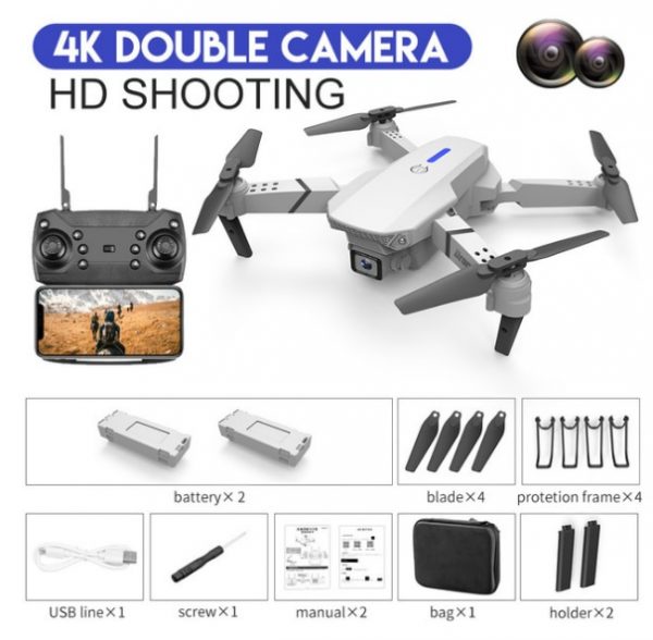 LSRC 2021 New Quadcopter Drone E525 HD 4K 1080P Camera and WiFi FPV HeightKeeping RC Foldable Quadcopter Dron Toy Gift