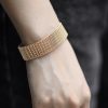 Big Wide 16mm 585 Rose Gold Vintage Bangle Bracelet for Women Girls Watch Band Chain Party Fashion Wedding Jewelry Gifts DCB44