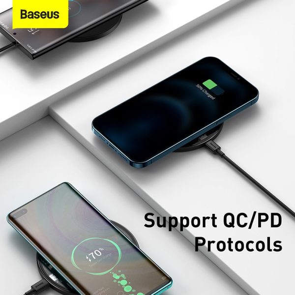 Baseus 15W Qi Magnetic Wireless Charger for iPhone 12 Mini 11 Pro Max Xs Induction Fast Wireless Charging Pad for Samsung Xiaomi