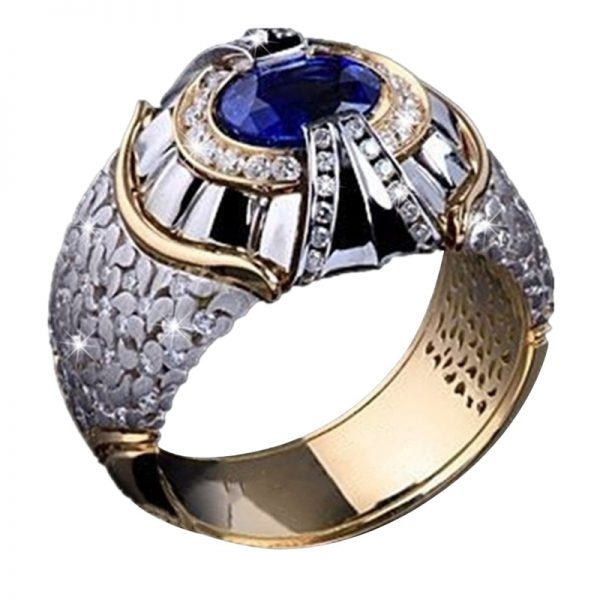 Party Men Rings Creative Watch Shaped Two Tone Design Rings For Men Wedding Ring With Size 6-10 Male Jewelry Wholesale