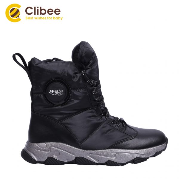 CLIBEE Boys Girls Outdoor Snow Boots Winter Waterproof Slip Resistant Cold Weather Shoes Children's Warm Hiking Trekking Shoes