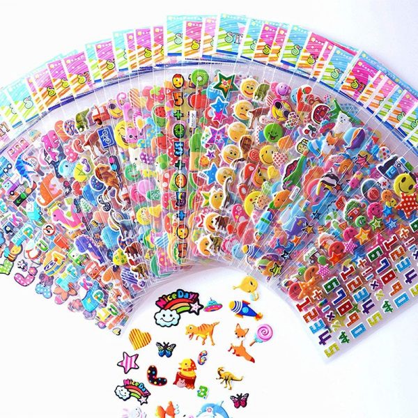 1-20 Sheets/lot 3D Cartoon Animal Princess Puffy Stickers For Kids Baby Boy Girls Birthday Gifts Cartoon Stickers，Sent at random