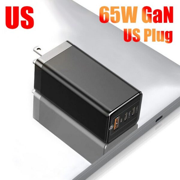 65W Quik Charge 3.0 USB Fast Charging PD GaN Charger For iPhone Xiaomi Huawei Samsung Mobile Phone Laptop Tablet Charge Adapter