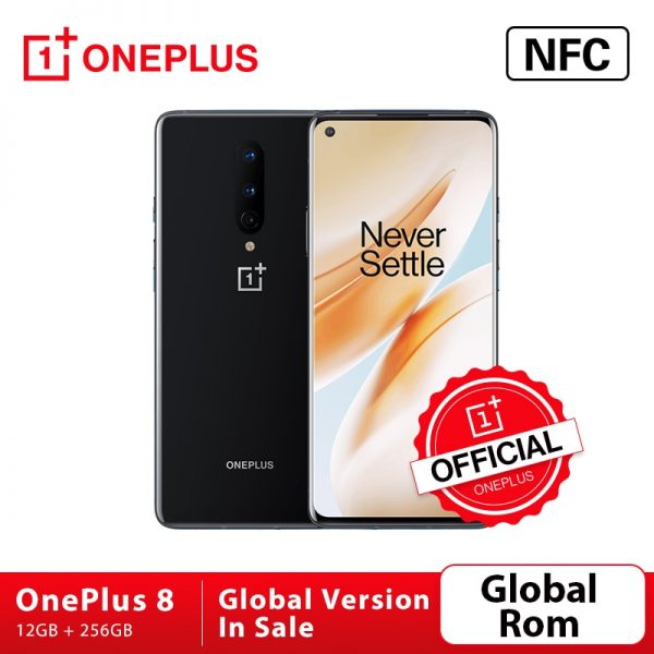 Global Rom OnePlus 8 5G Smartphone 12GB 256GB Snapdragon 865 Octa Core 6.55 90Hz Fluid Display 48MP Triple Cams 30T Fast Charge