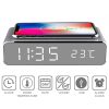 New Wireless Charger LED Alarm Clock Phone Wireless Charger Qi Charging Pad Digital Thermometer For IPhone 11 Pro XSMax X Huawei