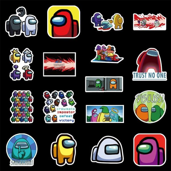 Among Us Game Stickers 10/50Pcs Waterproof Cartoon Cute Skateboard Luggage Laptop Helmet Decals Stickers Kids Stationery Toys