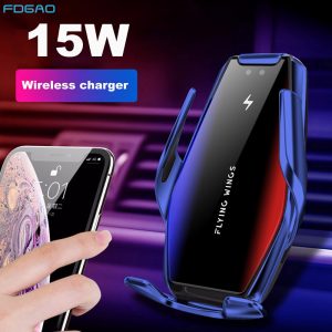 Automatic Clamping 15W Fast Car Wireless Charger for Samsung S20 S10 iPhone 12 11 Pro XS XR 8 Infrared Sensor Phone Holder Mount