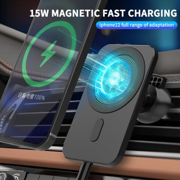 15W Magnetic Wireless Car Charger Mount Fast Charging Wireless Charger Car Phone Holder For IPhone 12 12 Pro 12 Pro Max