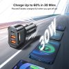 30W PD USB C Car Charger Quick Charge 4.0 3.0 QC4.0 QC3.0 Phone Charger Type C Fast Charging For iPhone 12 Xiaomi Huawei Sumsang