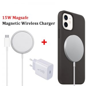 Magnetic 15W Wireless Charger Fast Portable Charging For Phone 12 Mini 12 Pro Max 12 Type-C Fast 20W US EU UK Plug Charger