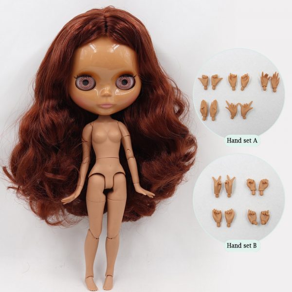 ICY DBS Blyth doll No.2 WHITE and Black skin joint body oily straight hair 1/6 BJD special price toy gift