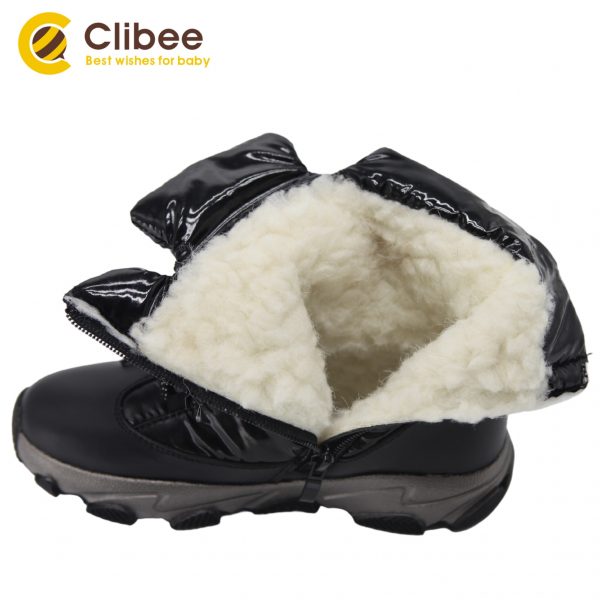 CLIBEE Boys Girls Outdoor Snow Boots Winter Waterproof Slip Resistant Cold Weather Shoes Children's Warm Hiking Trekking Shoes