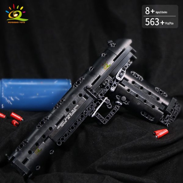 HUIQIBAO 563PCS Desert Eagle Toy Model Building Blocks Set Technic Assembly Bricks City DIY Weapon Game Gun Children Toys Gift