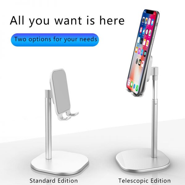 Luxury Smart Phone Tablet Telescopic Desktop Stand Holder For iPhone Samsung Huawei Xiaomi Oneplus Mobile Phone Metal Support