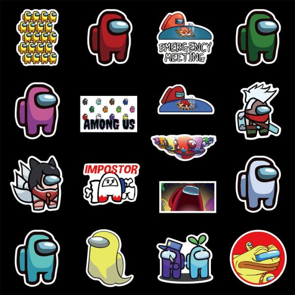 Among Us Game Stickers 10/50Pcs Waterproof Cartoon Cute Skateboard Luggage Laptop Helmet Decals Stickers Kids Stationery Toys