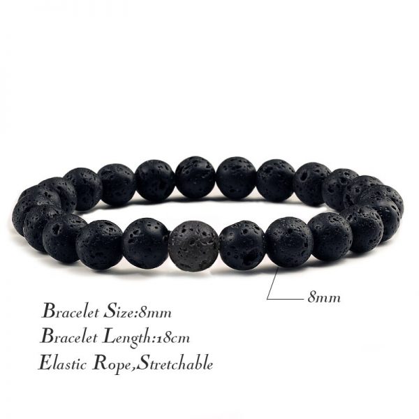 Fashion 8mm Natural Stone Beads Bracelet Men Women Tiger Eye Lava Hematite Strand Bracelet&Bangles Healing Yoga Pulsera Jewelry