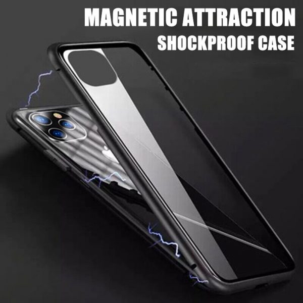 Magnetic Attraction Case For iPhone 11 Pro Max SE 2020 Shockproof Case For iPhone 6 6s 7 8 Plus Tempered Glass Back Cover