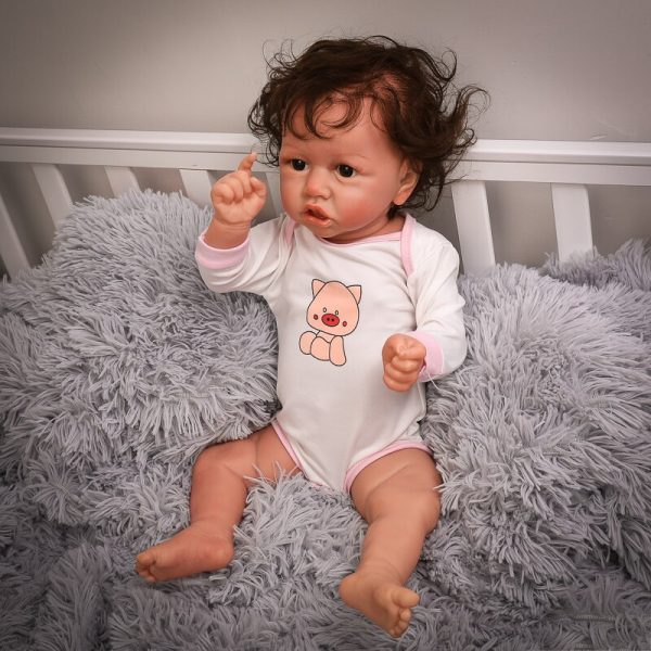 22" Realistic Tyler Reborn Baby Doll Boy Realistic Lifelike Doll With Crooked Mouth Adorable Bonecas Toy Birthday Gifts