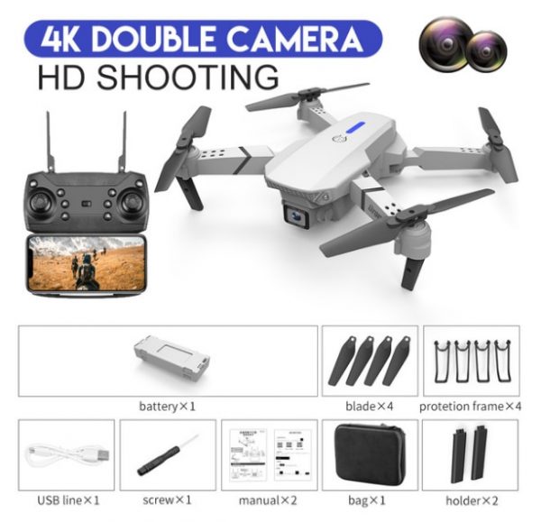 LSRC 2021 New Quadcopter Drone E525 HD 4K 1080P Camera and WiFi FPV HeightKeeping RC Foldable Quadcopter Dron Toy Gift