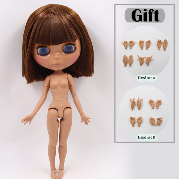 ICY DBS Blyth doll No.2 WHITE and Black skin joint body oily straight hair 1/6 BJD special price toy gift