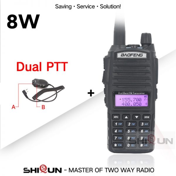 Upgrade BaoFeng UV-82 8W Optionl 5W Baofeng UV 82 Walkie Talkie 10 KM Baofeng 8W Ham Radio 10KM Dual PTT 82HP UV-9R GT-3TP UV-5R