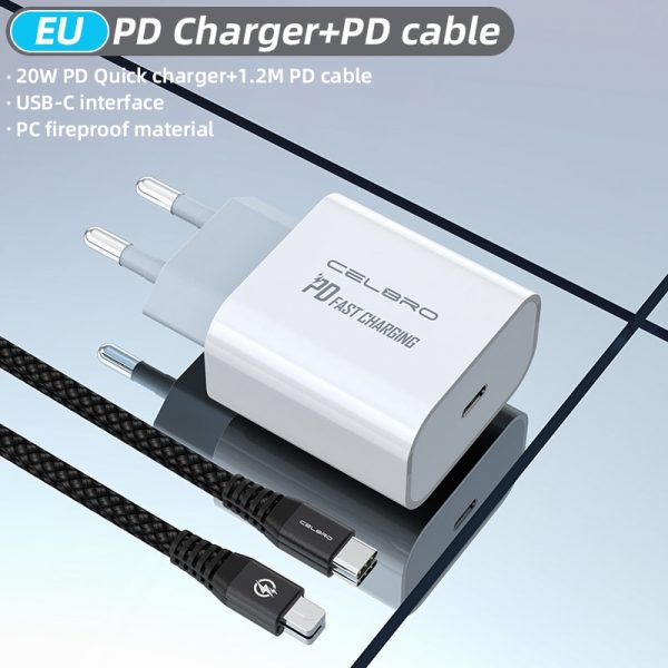 For Iphone 12 Charger PD 20W Usb C Adapter Type C Cargador for IPhone 12 Pro Max i Phone Charger Fast Usb Chargers EU US UK Plug