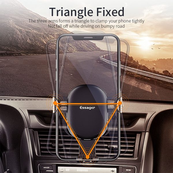 Essager Gravity Car Phone Holder For iPhone Samsung Universal Mount Holder For Phone in Car Cell Mobile Phone Holder Stand